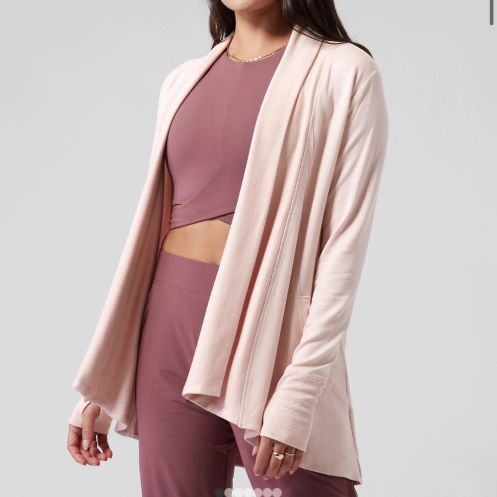 {Athleta} Pranayama Wrap Cardigan Sweater in Orchid Pink Women’s XL